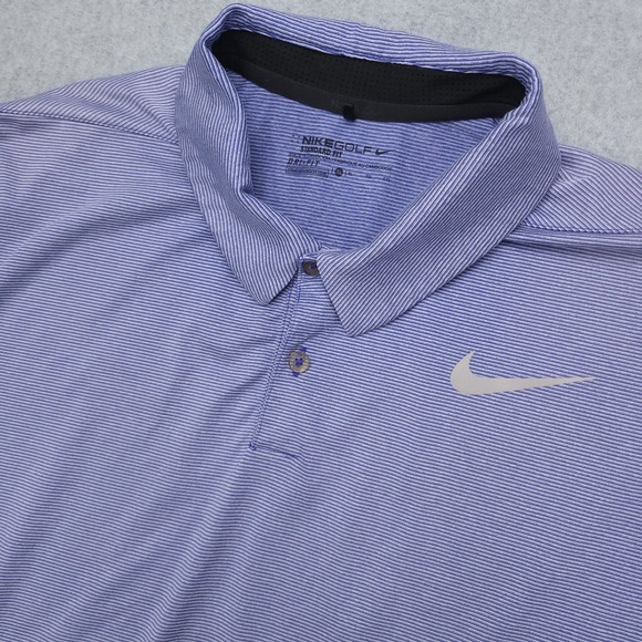 Nike Other - Nike Golf Dri-FIT Standard Fit Golf Polo Shirt Men's XL Striped Purple White